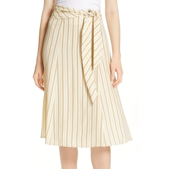 NWT RAG & BONE Yellow Tie-Waist Silk Felix Skirt - Picture 1 of 1